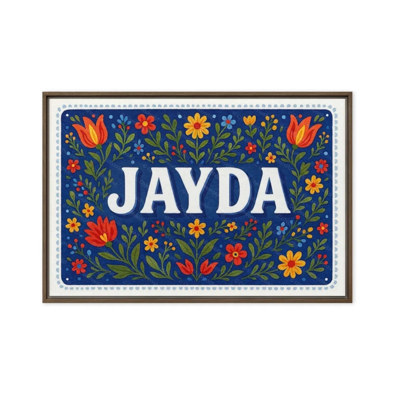 Jayda Name Art - Floral Farmhouse personalized wall print for kids