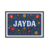 Jayda Name Art - Floral Farmhouse personalized wall print for kids