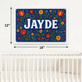 Jayde Name Art - Floral Farmhouse personalized wall print for kids