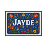 Jayde Name Art - Floral Farmhouse personalized wall print for kids