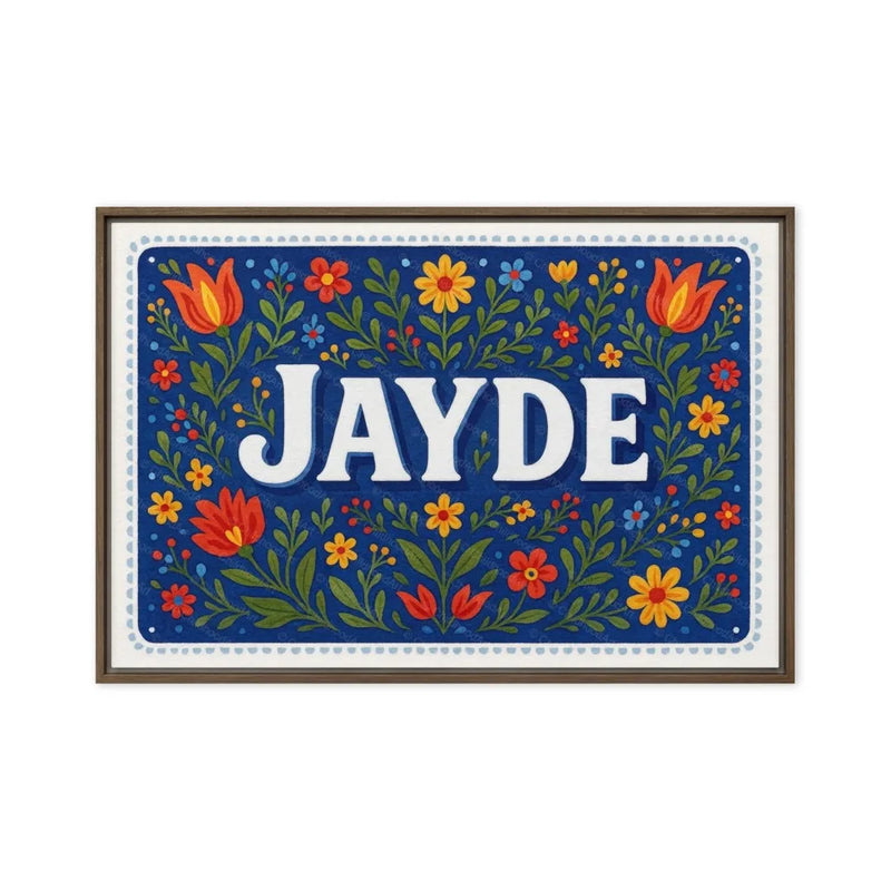 Jayde Name Art - Floral Farmhouse personalized wall print for kids