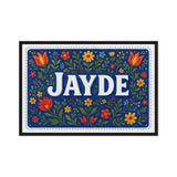 Jayde Name Art - Floral Farmhouse personalized wall print for kids