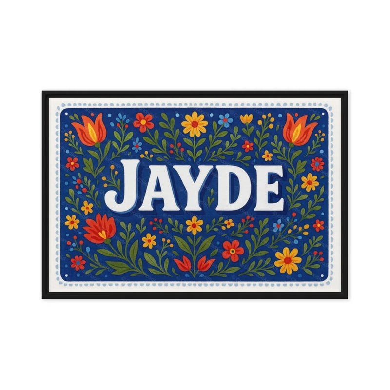 Jayde Name Art - Floral Farmhouse personalized wall print for kids