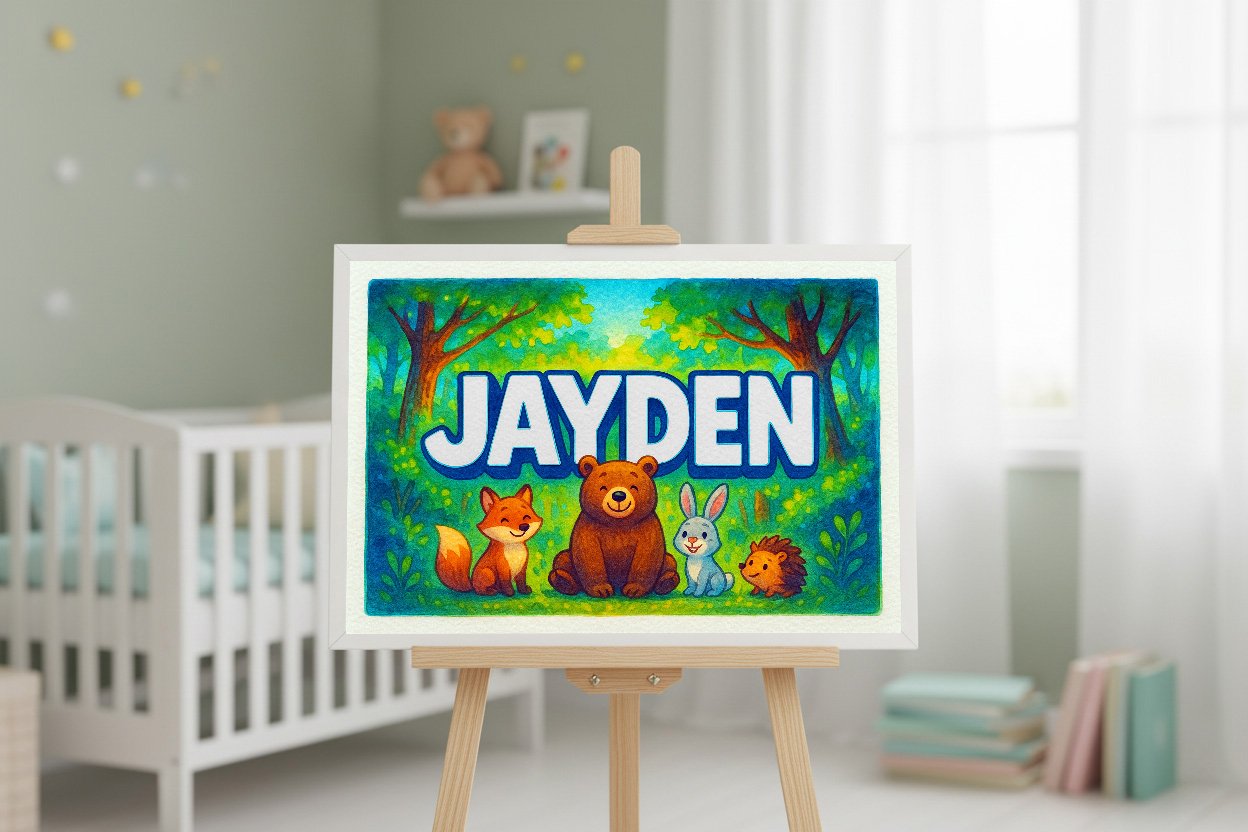 Personalized name art for Jayden
