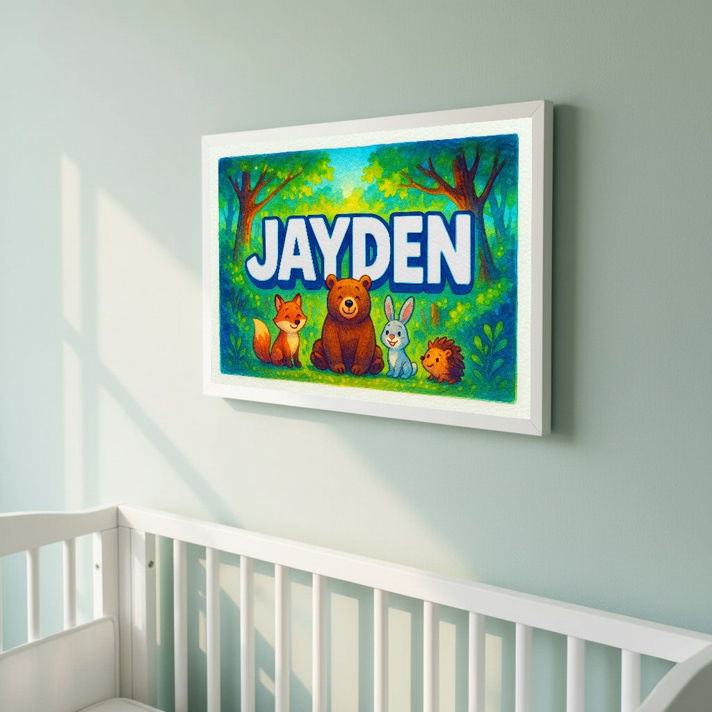 Personalized name art for Jayden