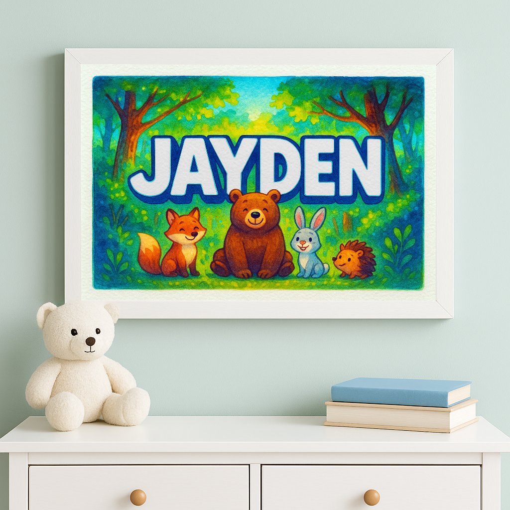 Personalized name art for Jayden