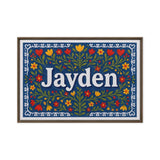 Jayden Name Art - Floral Farmhouse personalized wall print for kids