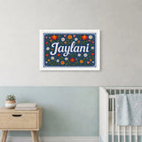 Jaylani Name Art - Floral Farmhouse personalized wall print for kids