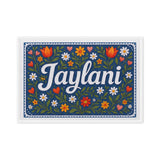 Jaylani Name Art - Floral Farmhouse personalized wall print for kids