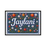 Jaylani Name Art - Floral Farmhouse personalized wall print for kids