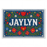 Jaylyn Name Art - Floral Farmhouse personalized wall print for kids