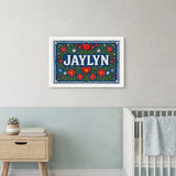 Jaylyn Name Art - Floral Farmhouse personalized wall print for kids