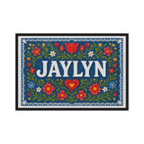 Jaylyn Name Art - Floral Farmhouse personalized wall print for kids