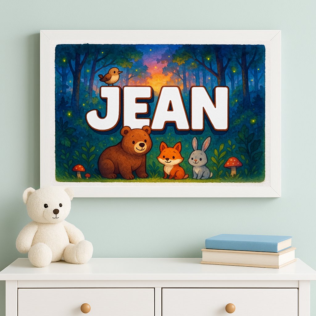 Personalized name art for Jean
