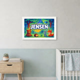 Jensen Name Art - Forest Friends personalized wall print for kids