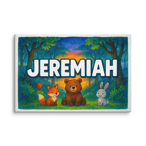 Jeremiah Name Art - Forest Friends Personalized Wall Art