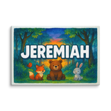 Jeremiah Name Art - Forest Friends personalized wall print for kids