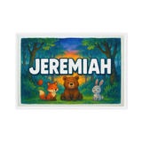 Jeremiah Name Art - Forest Friends personalized wall print for kids