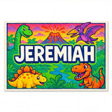 Jeremiah Name Art - Dinosaur Adventure personalized wall print for kids