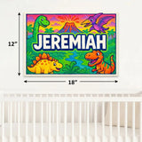 Jeremiah Name Art - Dinosaur Adventure personalized wall print for kids