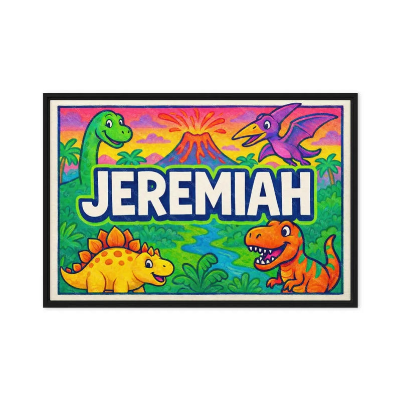 Jeremiah Name Art - Dinosaur Adventure personalized wall print for kids