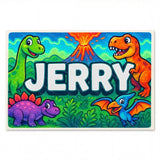 Jerry Name Art - Dinosaur Adventure personalized wall print for kids