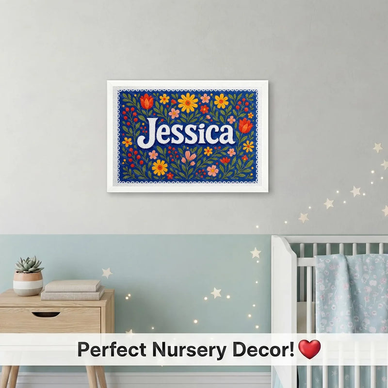 Calm personalized name art for Jessica