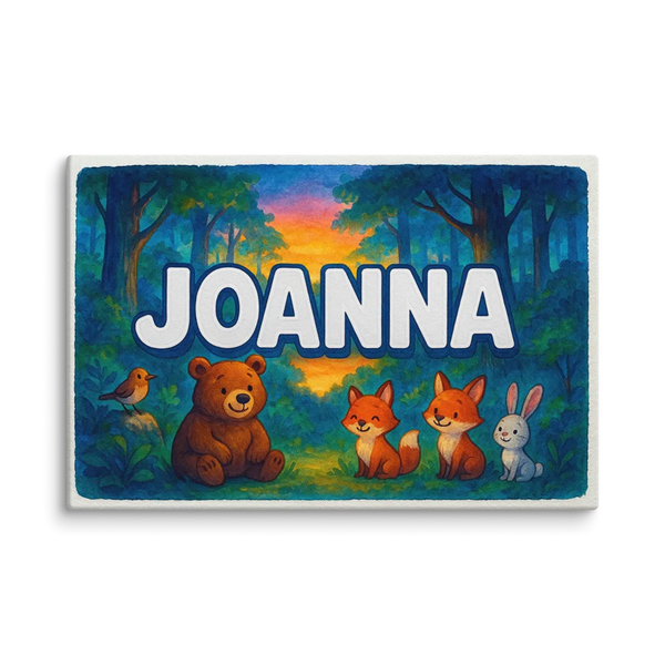 Joanna Name Art - Forest Friends Personalized Wall Art