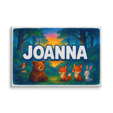 Joanna Name Art - Forest Friends personalized wall print for kids