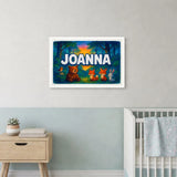Joanna Name Art - Forest Friends personalized wall print for kids