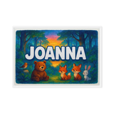 Joanna Name Art - Forest Friends personalized wall print for kids