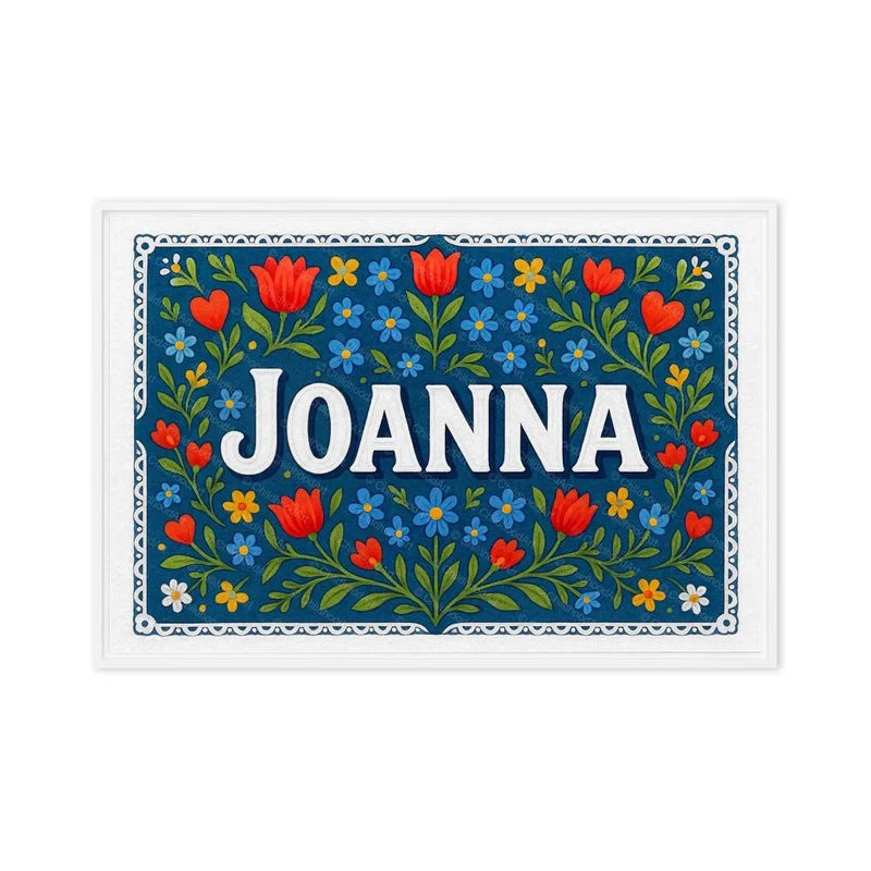 Joanna Name Art - Floral Farmhouse personalized wall print for kids