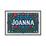 Joanna Name Art - Floral Farmhouse personalized wall print for kids