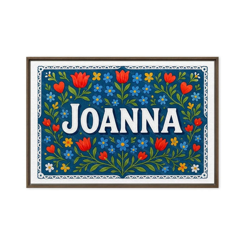 Joanna Name Art - Floral Farmhouse personalized wall print for kids