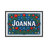 Joanna Name Art - Floral Farmhouse personalized wall print for kids