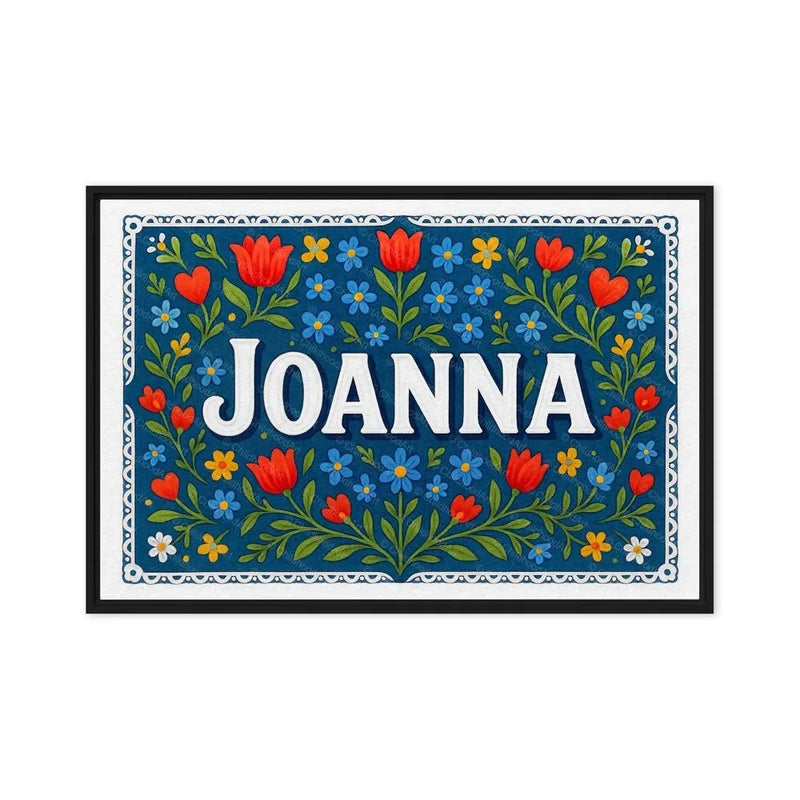 Joanna Name Art - Floral Farmhouse personalized wall print for kids