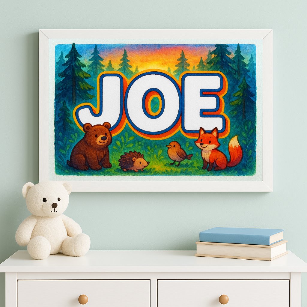 Personalized name art for Joe