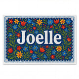 Joelle Name Art - Floral Farmhouse personalized wall print for kids
