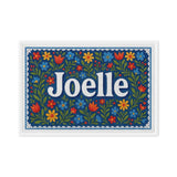 Joelle Name Art - Floral Farmhouse personalized wall print for kids