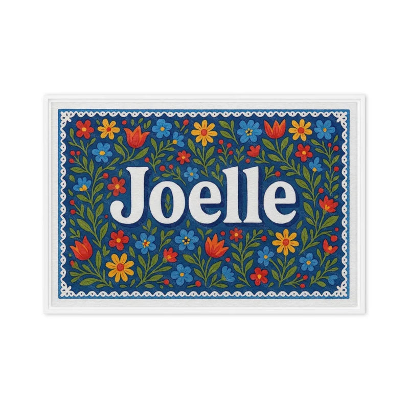 Joelle Name Art - Floral Farmhouse personalized wall print for kids