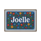 Joelle Name Art - Floral Farmhouse personalized wall print for kids