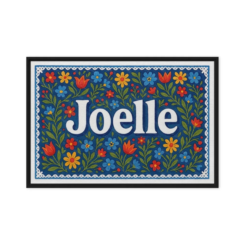 Joelle Name Art - Floral Farmhouse personalized wall print for kids