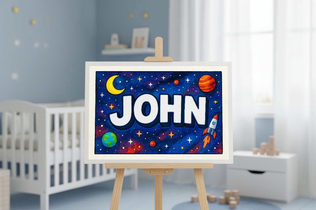 Personalized name art for John