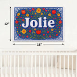 Jolie Name Art - Floral Farmhouse personalized wall print for kids
