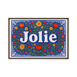 Jolie Name Art - Floral Farmhouse personalized wall print for kids