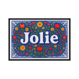 Jolie Name Art - Floral Farmhouse personalized wall print for kids