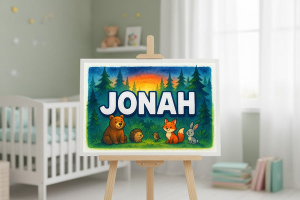 Jonah’s Personalized Forest Friends Art