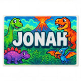 Jonah Name Art - Dinosaur Adventure personalized wall print for kids