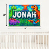 Jonah Name Art - Dinosaur Adventure personalized wall print for kids