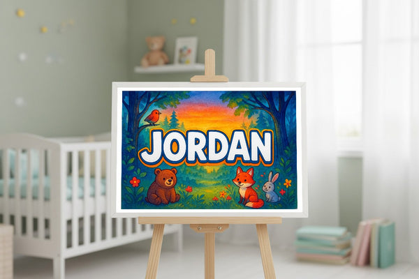 Jordan’s Personalized Forest Friends Art
